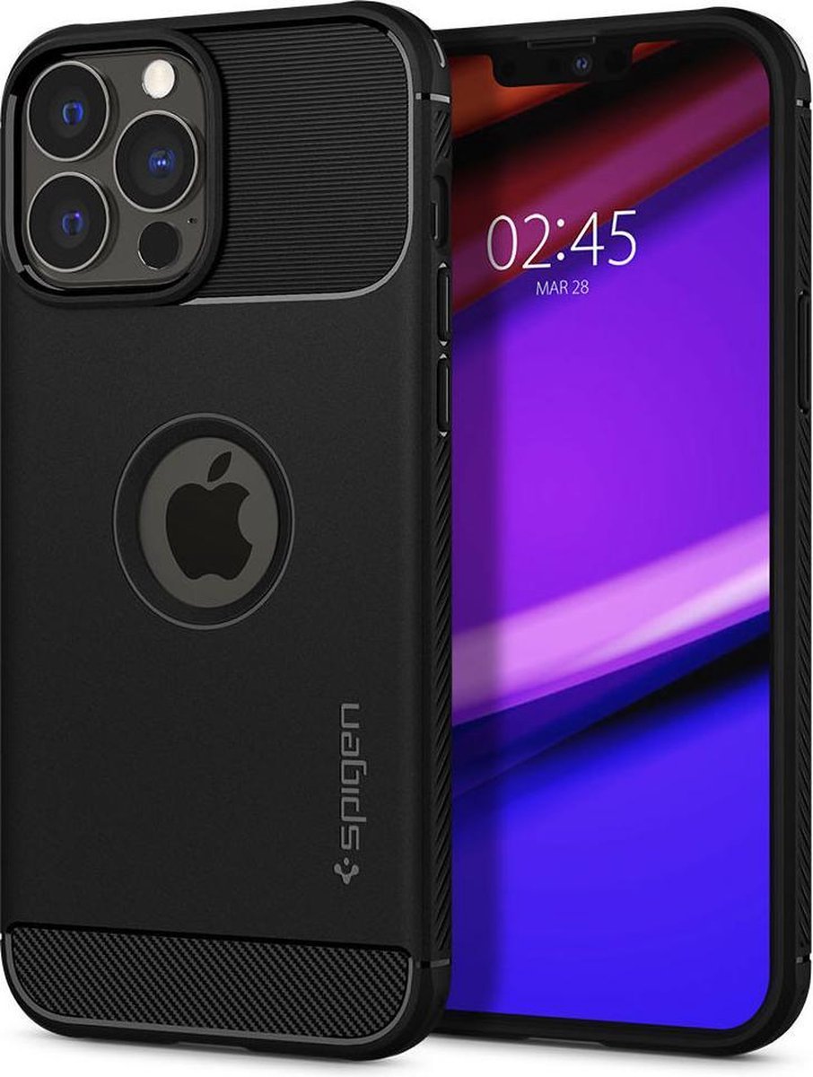 Spigen Rugged Armor Apple iPhone 13 Pro Max Hoesje Zwart