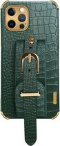 Samsung Galaxy S20 Plus Back Cover Hoesje met Handvat - PU Leer - Backcover - Samsung Galaxy S20 Plus - Groen