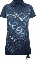 Soccx ® poloshirt met glinsterende tekstprint, donkerblauw (L)