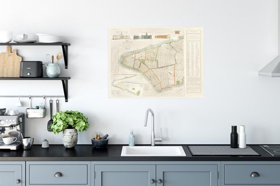 Affiche Carte - New York - Vintage - 80x60 cm