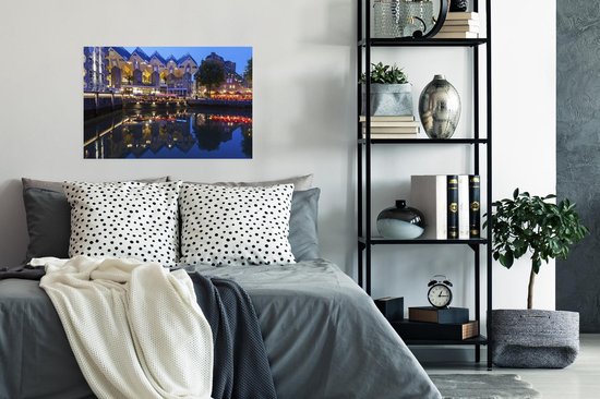 Le vieux port de Rotterdam aux Nederland Poster 90x60 cm - Tirage photo sur Poster (décoration murale salon / chambre) / Poster Villes européennes