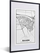 Fotolijst incl. Poster - Kaart - Baarn - Zwart - Wit - 40x60 cm - Posterlijst