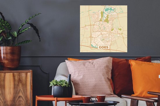 Affiche Carte - Goes - Vintage - 50x50 cm