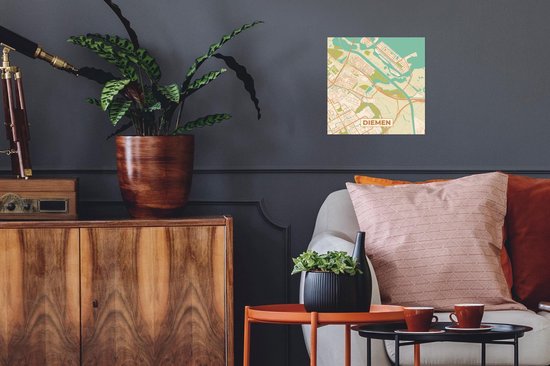Affiche Carte - Diemen - Vintage - 30x30 cm