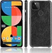 Voor Google Pixel 5a 5G Schokbestendige Litchi-textuur pc + PU-hoes (zwart)