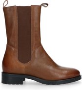 Manfield - Dames - Cognac leren chelsea boots met rits - Maat 39