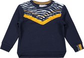 Dirkje - Meisjes sweater - Navy+off-white - Maat 56