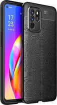 Litchi Texture TPU schokbestendig hoesje voor OPPO Reno6 Z (zwart)