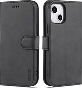 AZNS Skin Feel Calf Texture Horizontal Flip Leather Case met kaartsleuven & houder & portemonnee voor iPhone 13 Mini (zwart)