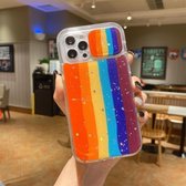 Sliding Camera Cover Design Rainbow Epoxy TPU + PC Shockproof Case voor iPhone 12 (Regenboogpatroon 2)