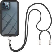Starry Sky Solid Color Series Schokbestendige pc + TPU-beschermhoes met nekriem voor iPhone 11 Pro (zwart)
