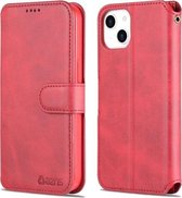 AZNS Kalf Textuur Horizontale Flip Leren Case met Houder & Kaartsleuven & Portemonnee & Fotolijst Voor iPhone 13 mini (Rood)