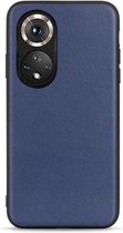 Voor Honor 50 Pro Nauwkeurige Gat Schapen Textuur Lederen Schokbestendige Case (Blauw)