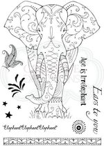 Stempel - Creative Expressions - Pink ink A5 - Clear stamp - elephant
