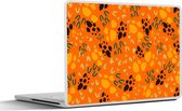 Laptop sticker - 11.6 inch - Sporen - Oranje - Patroon - 30x21cm - Laptopstickers - Laptop skin - Cover