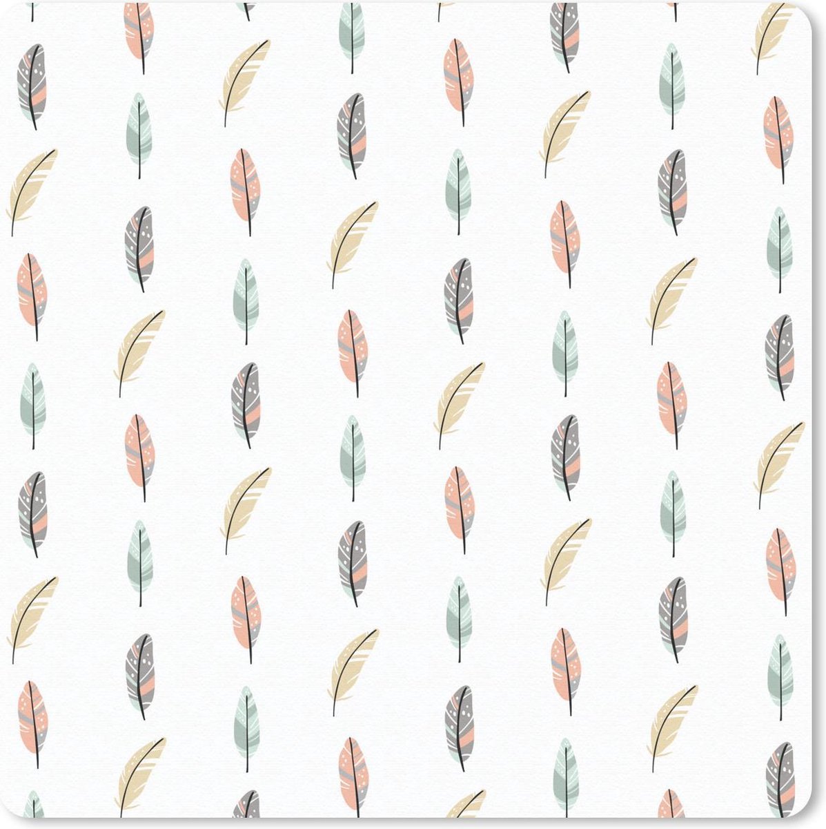 Muismat 20x20 cm - Mousepad Veren - Patronen - Pastel - Muismatten
