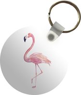 Porte-clés - Flamingo - Ressorts - Rose - Plastique - Rond