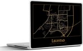 Laptop sticker - 17.3 inch - Kaart - Lelystad - Goud - Zwart - 40x30cm - Laptopstickers - Laptop skin - Cover