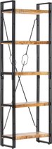 Boekenkast 5 lagen massief mangohout 60x30x180 cm
