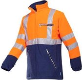 Sioen fleecevest Kingley HiVis fluororanje/marineblauw