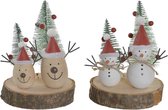 Decoratieve figuren DKD Home Decor Kerstmis Paulownia hout (11 x 11 x 15 cm) (2 pcs)