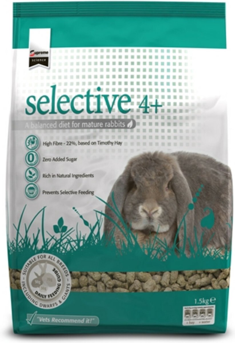 Supreme Science Selective Rabbit Konijnenvoer Mature - 4 x 1,5 kg - Voordeelverpakking