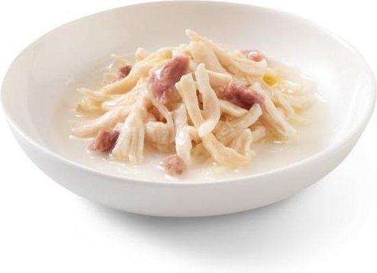 Wit kommetje met Schesir kipfilet met eend.