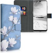 kwmobile telefoonhoesje voor Nokia G20 / G10 - Hoesje met pasjeshouder in taupe / wit / blauwgrijs - Magnolia design