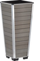 GoodVibes - Plantenbak Houtcomposiet WPC: 27 x 27 x 62 cm, Grijs