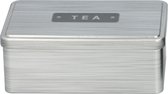 Zilveren rechthoekig theeblik 18 x 11 cm - Zilveren voorraadblikken/theeblikken - Theetrommels
