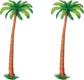 2x stuks decoratie Hawaii party thema palmboom 180 cm - Feestartikelen/versieringen