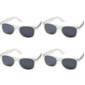 4x stuks retro zonnebril transparant - Carnaval verkleed brillen
