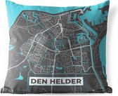 Coussin de jardin - Plan d'étage - Den Helder - Grijs - Blauw - 40x40 cm - Résistant aux intempéries