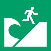 Pictogram bordje Tsunami evacuatiegebied | 200 * 200 mm | verpakt per 2 stuks