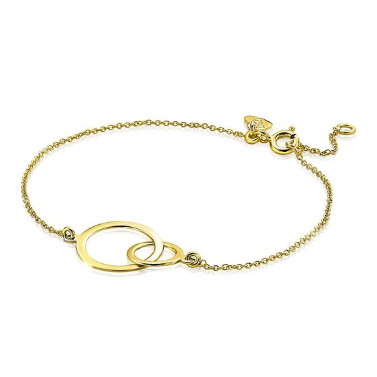 ZINZI Gold Bracelet jasseron or 14 carats formes rondes 18-20cm ZGA113