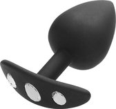 Extra Large Diamond Butt Plug With Handle - Black