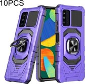 Voor Samsung Galaxy F52 5G 10 PCS Union Armor Magnetische PC + TPU Shockproof Case met 360 Graden Rotatie Ring Houder (Paars)