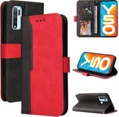 Voor vivo Y50/Y30 Global Business Stitching-Color Horizontale Flip PU lederen tas met houder & kaartsleuven & fotolijst (rood)