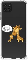 Hoesje Bumper Geschikt voor Samsung Galaxy A22 5G Telefoon Hoesje met doorzichtige rand Giraffe