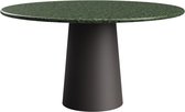 FLOW Ronde Eettafel - India Green Marmer (Grijsbruine Cilinder) - 140 x 140 x 76  - Gepolijst Recht