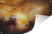 Muurdecoratie Race - Auto - Modder - 180x120 cm - Tuinposter - Tuindoek - Buitenposter