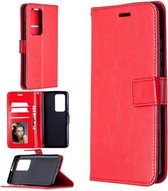 Portemonnee Book Case Hoesje Geschikt voor: Huawei P Smart 2021 -  rood