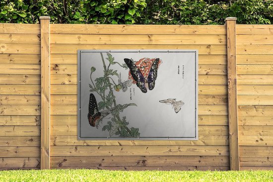 Décoration murale extérieure Papillon - Japon - Bloem - 160x120 cm - Toile de jardin - Poster extérieur