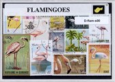 Flamingo's – Luxe postzegel pakket (A6 formaat) : collectie van verschillende postzegels van flamingo's – kan als ansichtkaart in een A6 envelop - authentiek cadeau - kado tip - geschenk - kaart - vogel - waadvogels - steltpoten - roze - 1 poot