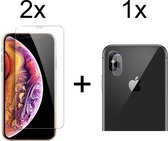 Beschermglas iPhone XS/X Screenprotector 2 stuks - iPhone XS/X Screenprotector Glas - iPhone XS/X Screen Protector Camera - 1 stuk