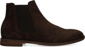 Manfield - Heren - Donkerbruine suède chelsea boots - Maat 45