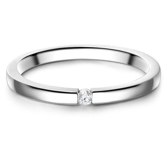 Gems München Dames Dames ring 925 sterling zilver zirconia 50 Zilver 32021138