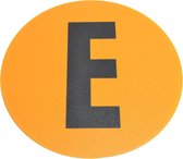 Magazijn vloersticker   -  Ø 19 cm   -  geel / zwart   -  Letter E