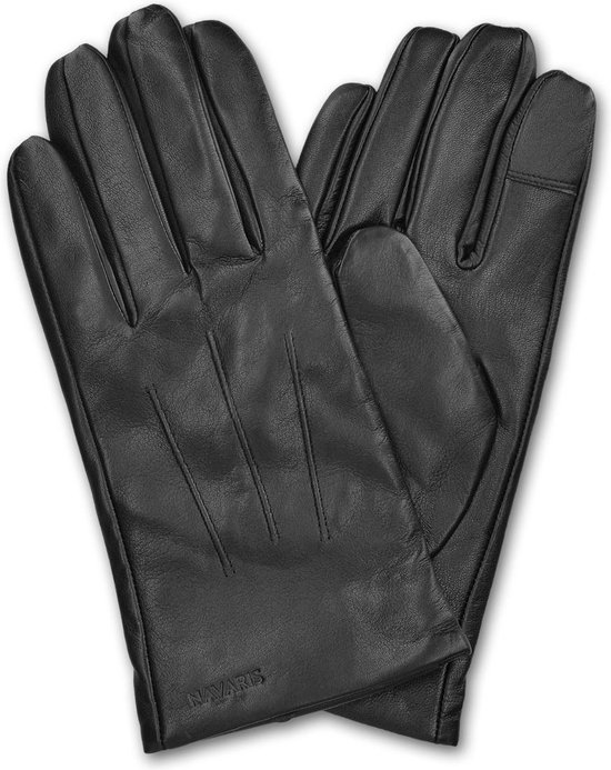 Navaris echt leren touchscreen handschoenen - 100% lederen handschoenen  voor heren -... | bol.com
