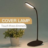 Bureaulamp Zwart - Zinaps Verstelbare LED-bureaulamp, oplaadbare bureaulamp USB-batterij voor draagbare oplaadpoort (1200mAh), 3 Stadiumdimmer, flexibele stijl (WK 02130)